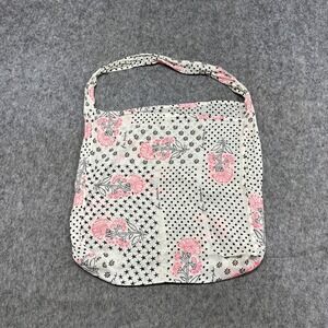 Free People Tote Bag Womens Medium White Floral Cotton Lightweight Casual Preppy